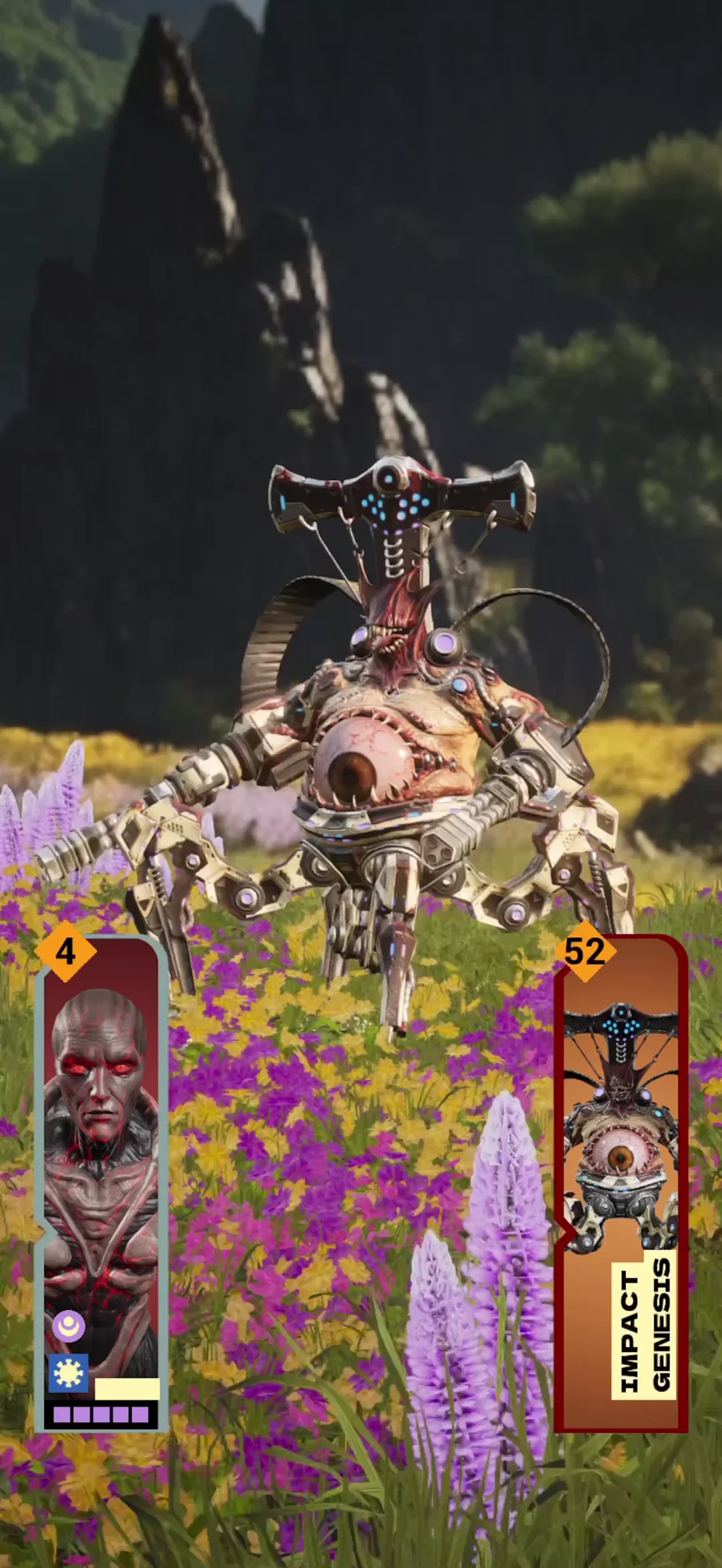 A later Anomaly encounter against Impact Genesis, whose card shows 52 Danger
